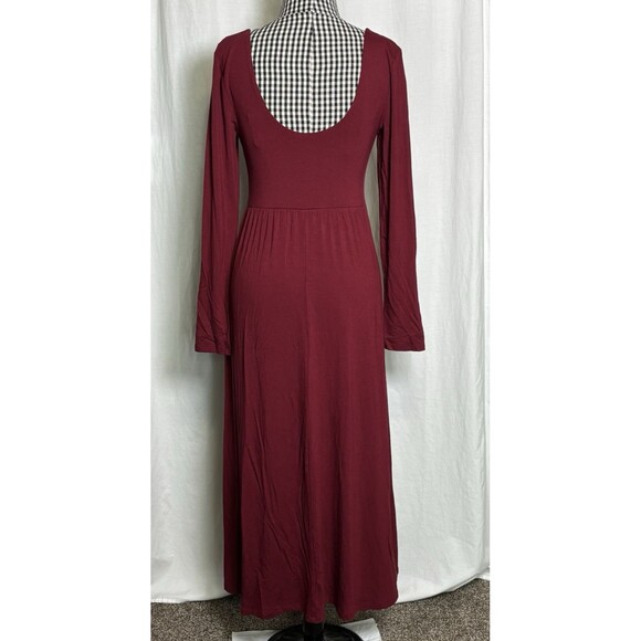 A New Day Women's Long Sleeve Knit Ballet Maxi Dress Burgundy Size Small - NEW! - Picture 4 of 13